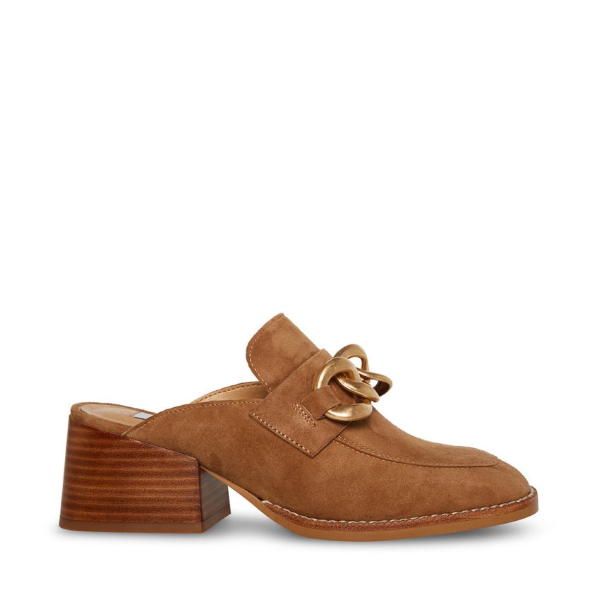 Mulas Steve Madden Lorie Chestnut Gamuza Mujer Marrones | ES ZG0ES2